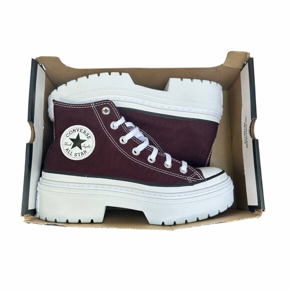 ❤️Converse Chuck Taylor Lugged Heel Platform Hi 7.5 Women Shoes Burgundy A09401C - Picture 7 of 12